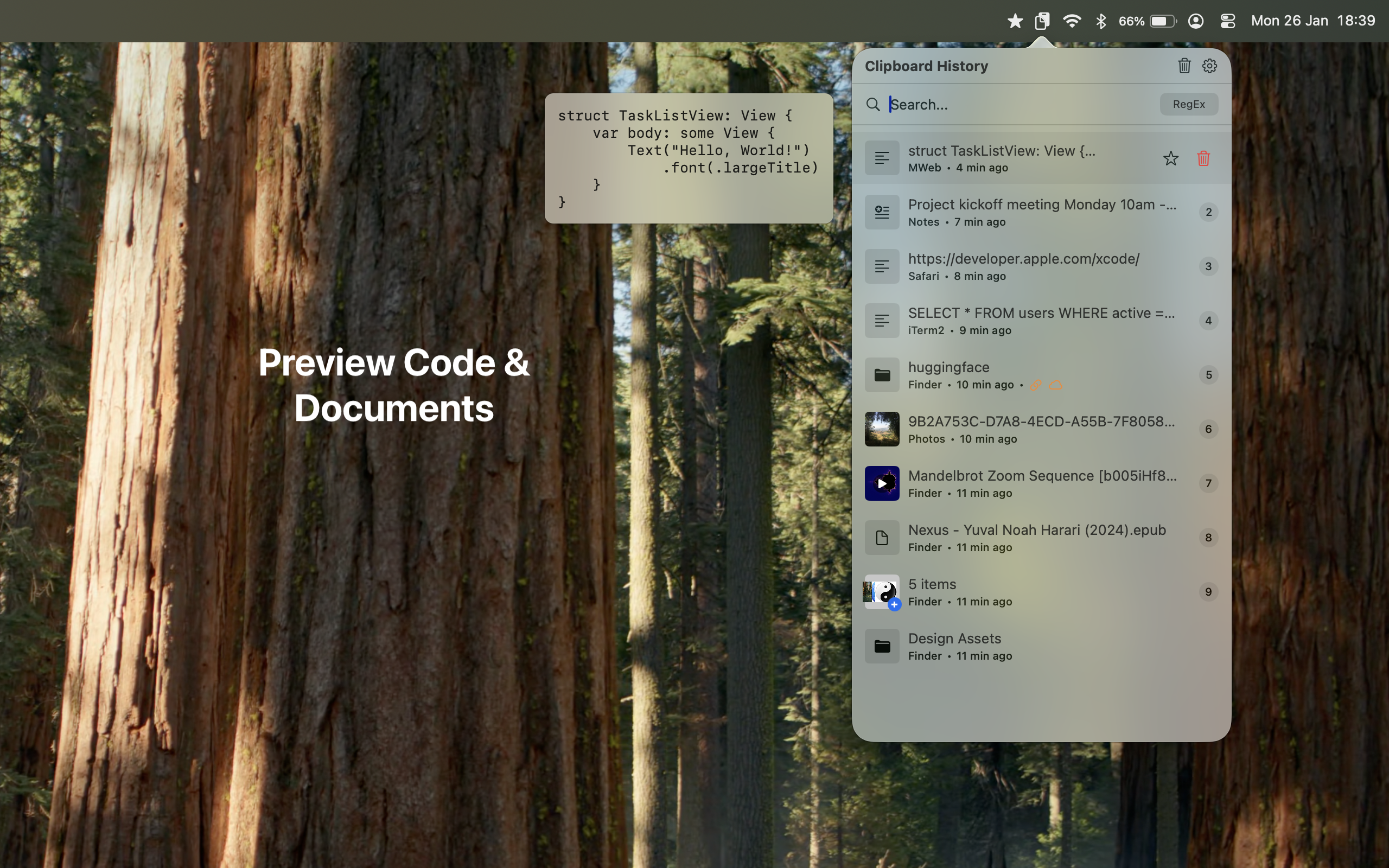 ClipboardMenu screenshot